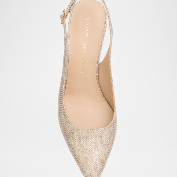 Stuart Weitzman "Stuart Power" metallic cotton pumps - Picture 3 of 4